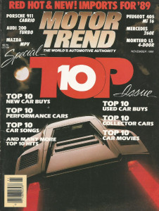 MOTOR TREND 1988 NOV - DON DEVENDORF, TOP TEN BEST